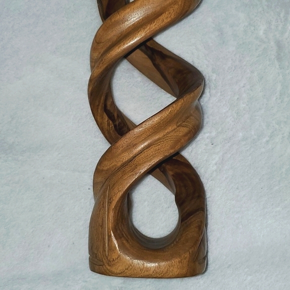 Carved Wood Eternal Love Sculpture - Picture 8 of 16